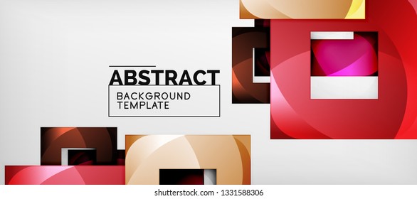 Background with color squares composition, modern geometric abstraction design for poster, cover, branding or banner. Vector