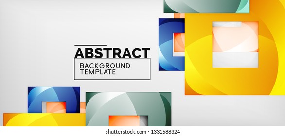 Background with color squares composition, modern geometric abstraction design for poster, cover, branding or banner. Vector