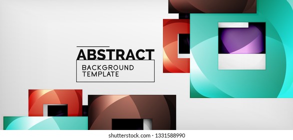Background with color squares composition, modern geometric abstraction design for poster, cover, branding or banner. Vector
