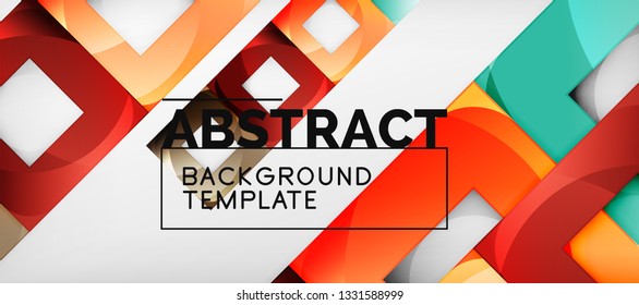 Fondo con composición de cuadrados de color, diseño de abstracción geométrica moderno para afiches, portada, marca o banner. Vector