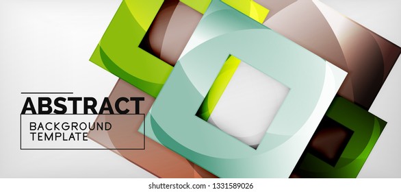Background with color squares composition, modern geometric abstraction design for poster, cover, branding or banner. Vector
