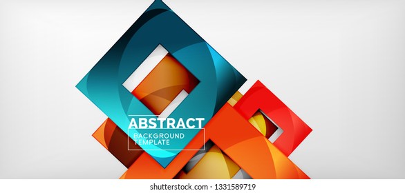 Background with color squares composition, modern geometric abstraction design for poster, cover, branding or banner. Vector