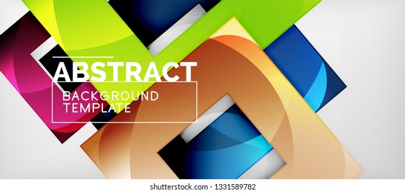 Background with color squares composition, modern geometric abstraction design for poster, cover, branding or banner. Vector