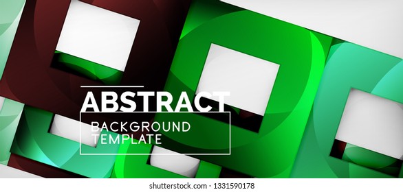 Background with color squares composition, modern geometric abstraction design for poster, cover, branding or banner. Vector