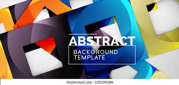 Hintergrund mit Farbquadratkomposition, modernem geometrischem Abstraktionsdesign für Poster, Deckel, Branding oder Banner. Vektorgrafik