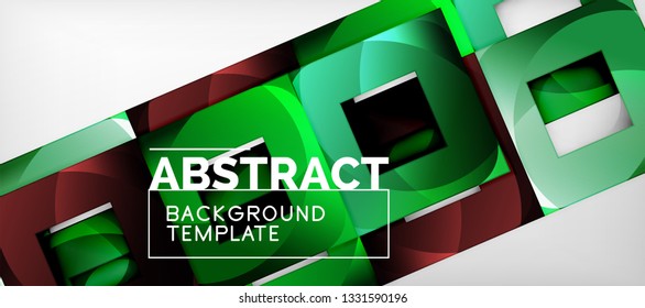 Background with color squares composition, modern geometric abstraction design for poster, cover, branding or banner. Vector