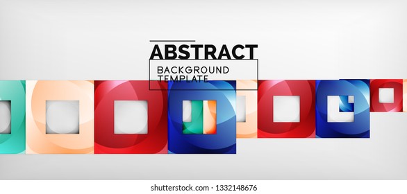Background with color squares composition, modern geometric abstraction design for poster, cover, branding or banner. Vector