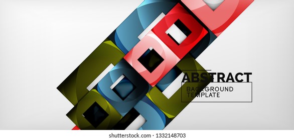 Background with color squares composition, modern geometric abstraction design for poster, cover, branding or banner. Vector