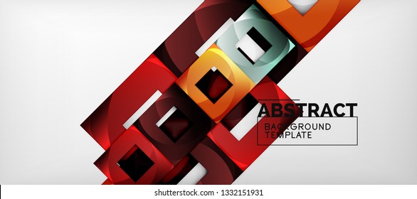Fondo con composición de cuadrados de color, diseño de abstracción geométrica moderno para afiches, portada, marca o banner. Vector