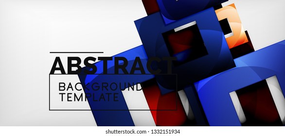 Background with color squares composition, modern geometric abstraction design for poster, cover, branding or banner. Vector