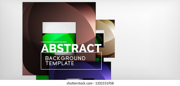 Fondo con composición de cuadrados de color, diseño de abstracción geométrica moderno para afiches, portada, marca o banner. Vector