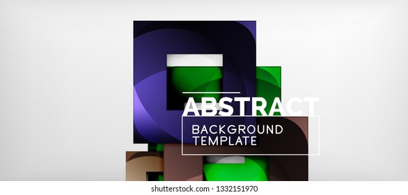 Background with color squares composition, modern geometric abstraction design for poster, cover, branding or banner. Vector