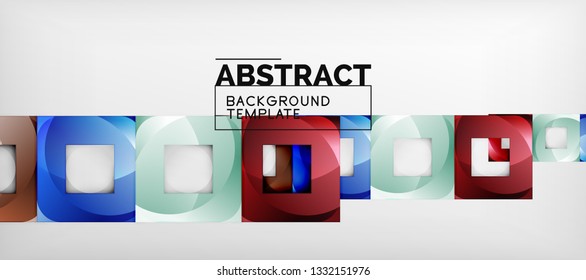 Background with color squares composition, modern geometric abstraction design for poster, cover, branding or banner. Vector