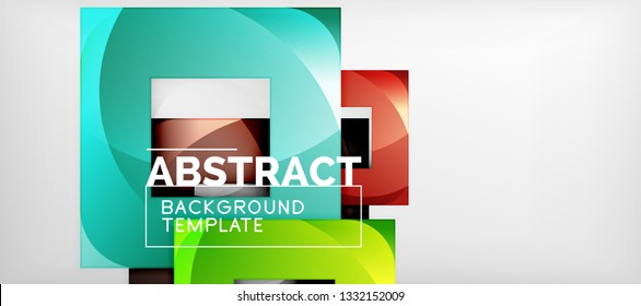 Fondo con composición de cuadrados de color, diseño de abstracción geométrica moderno para afiches, portada, marca o banner. Vector