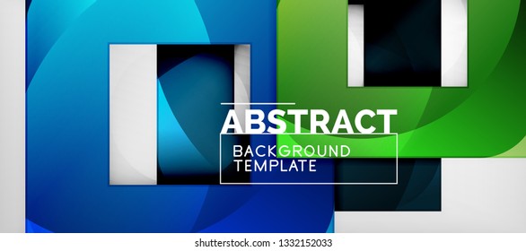 Background with color squares composition, modern geometric abstraction design for poster, cover, branding or banner. Vector