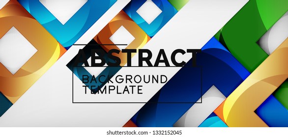 Background with color squares composition, modern geometric abstraction design for poster, cover, branding or banner. Vector