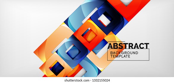 Background with color squares composition, modern geometric abstraction design for poster, cover, branding or banner. Vector