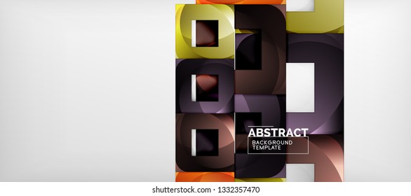 Background with color squares composition, modern geometric abstraction design for poster, cover, branding or banner. Vector
