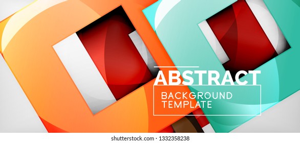 Background with color squares composition, modern geometric abstraction design for poster, cover, branding or banner. Vector