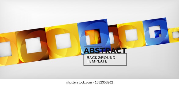 Background with color squares composition, modern geometric abstraction design for poster, cover, branding or banner. Vector