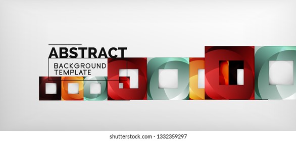 Background with color squares composition, modern geometric abstraction design for poster, cover, branding or banner. Vector