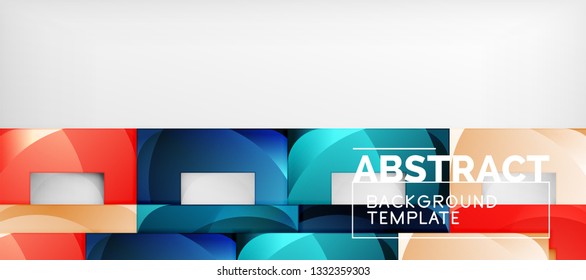 Background with color squares composition, modern geometric abstraction design for poster, cover, branding or banner. Vector