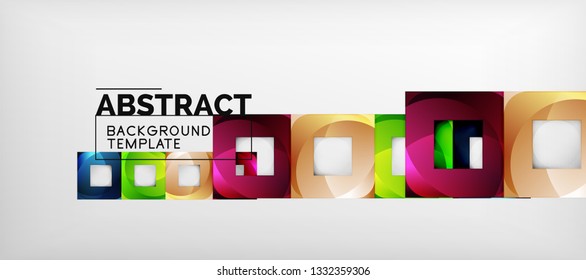 Background with color squares composition, modern geometric abstraction design for poster, cover, branding or banner. Vector