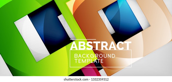 Fondo con composición de cuadrados de color, diseño de abstracción geométrica moderno para afiches, portada, marca o banner. Vector