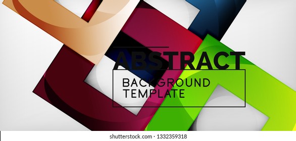 Background with color squares composition, modern geometric abstraction design for poster, cover, branding or banner. Vector