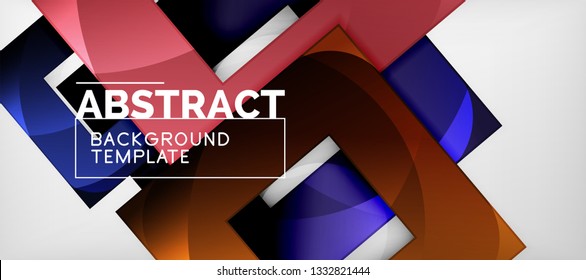 Background with color squares composition, modern geometric abstraction design for poster, cover, branding or banner. Vector