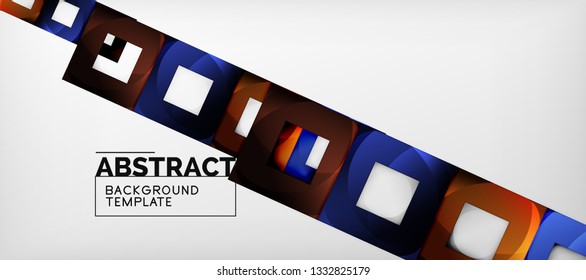 Background with color squares composition, modern geometric abstraction design for poster, cover, branding or banner. Vector