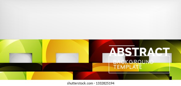 Fondo con composición de cuadrados de color, diseño de abstracción geométrica moderno para afiches, portada, marca o banner. Vector