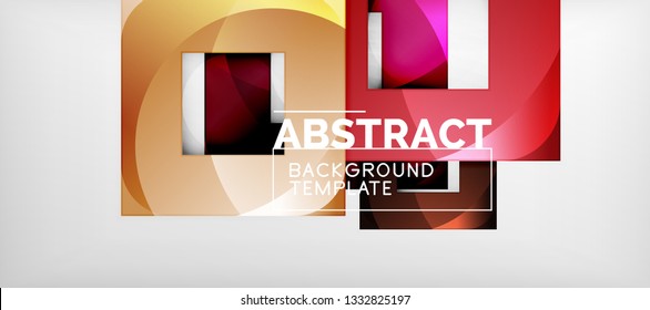 Background with color squares composition, modern geometric abstraction design for poster, cover, branding or banner. Vector