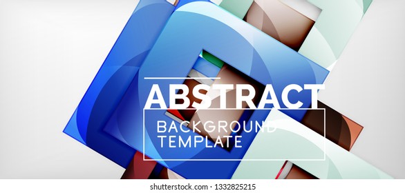 Background with color squares composition, modern geometric abstraction design for poster, cover, branding or banner. Vector