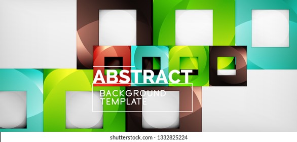 Fondo con composición de cuadrados de color, diseño de abstracción geométrica moderno para afiches, portada, marca o banner. Vector