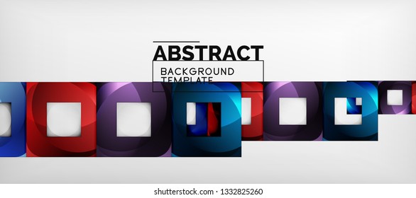 Background with color squares composition, modern geometric abstraction design for poster, cover, branding or banner. Vector