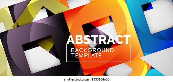 Background with color squares composition, modern geometric abstraction design for poster, cover, branding or banner. Vector