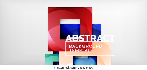 Background with color squares composition, modern geometric abstraction design for poster, cover, branding or banner. Vector