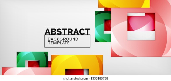 Background with color squares composition, modern geometric abstraction design for poster, cover, branding or banner. Vector