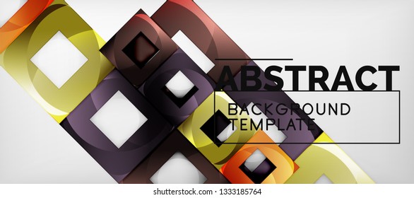 Background with color squares composition, modern geometric abstraction design for poster, cover, branding or banner. Vector