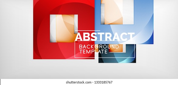 Background with color squares composition, modern geometric abstraction design for poster, cover, branding or banner. Vector