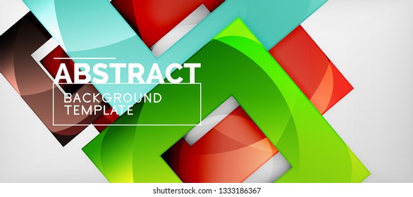 Fondo con composición de cuadrados de color, diseño de abstracción geométrica moderno para afiches, portada, marca o banner. Vector