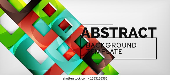 Background with color squares composition, modern geometric abstraction design for poster, cover, branding or banner. Vector