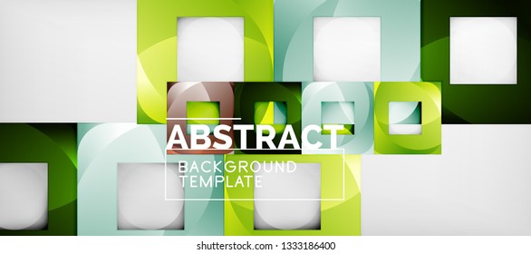 Fondo con composición de cuadrados de color, diseño de abstracción geométrica moderno para afiches, portada, marca o banner. Vector