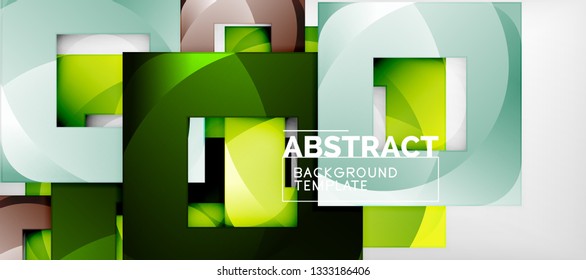 Background with color squares composition, modern geometric abstraction design for poster, cover, branding or banner. Vector