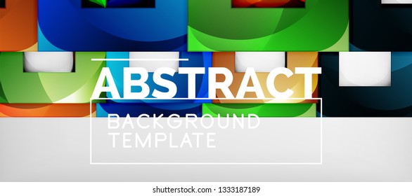 Fondo con composición de cuadrados de color, diseño de abstracción geométrica moderno para afiches, portada, marca o banner. Vector