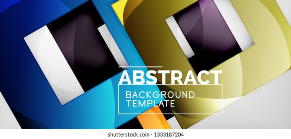 Background with color squares composition, modern geometric abstraction design for poster, cover, branding or banner. Vector