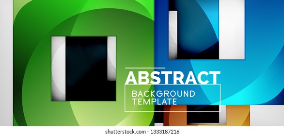 Background with color squares composition, modern geometric abstraction design for poster, cover, branding or banner. Vector