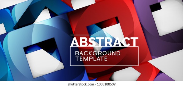 Background with color squares composition, modern geometric abstraction design for poster, cover, branding or banner. Vector