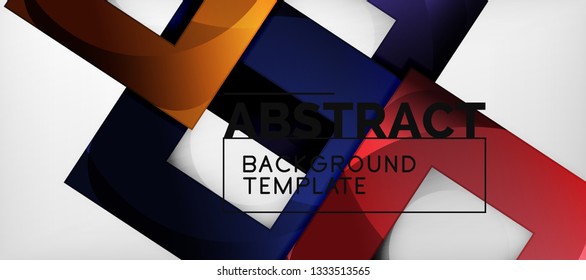 Background with color squares composition, modern geometric abstraction design for poster, cover, branding or banner. Vector